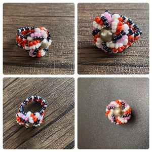 Handmade Beaded Fashion Ring.